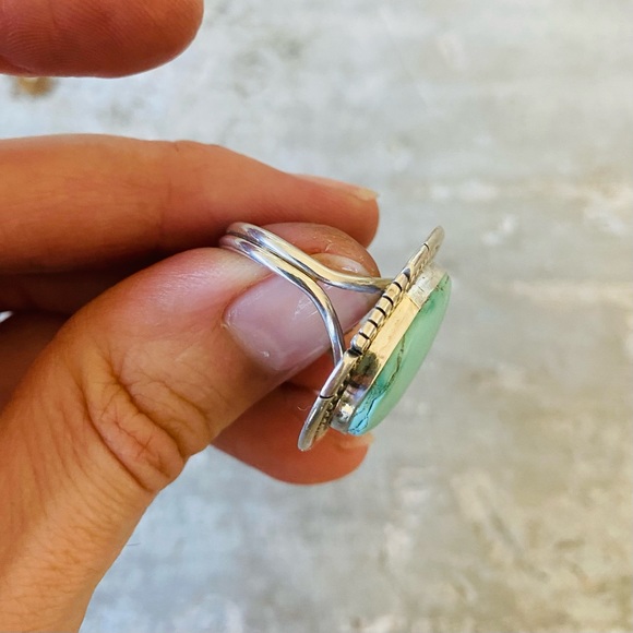 ♥️ Navajo ♥️ Donavan Skeets Sterling Silver & Sonoran Gold Turquoise Ring - Picture 6 of 15